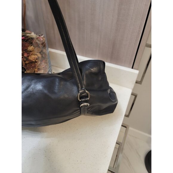 PRADA Milano Italy Black Tessuto-Vitelli Push-lock Easy Shoulder Bag Vintage - Picture 4 of 13